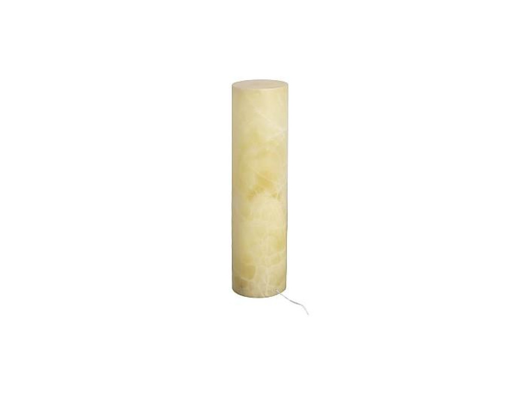 Onyx Lamp Pedestal, Cylindrical, White