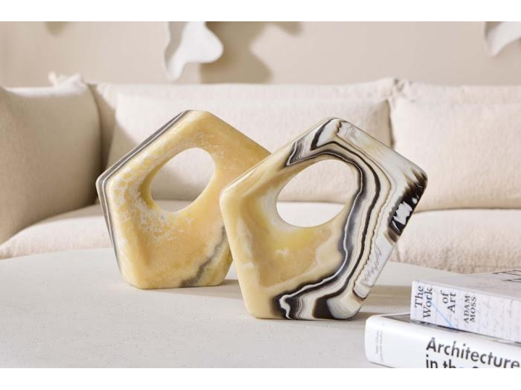 Onyx Triangle Sculpture, Zebra