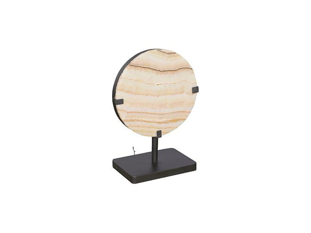 Onyx Lamp, Round Black Base