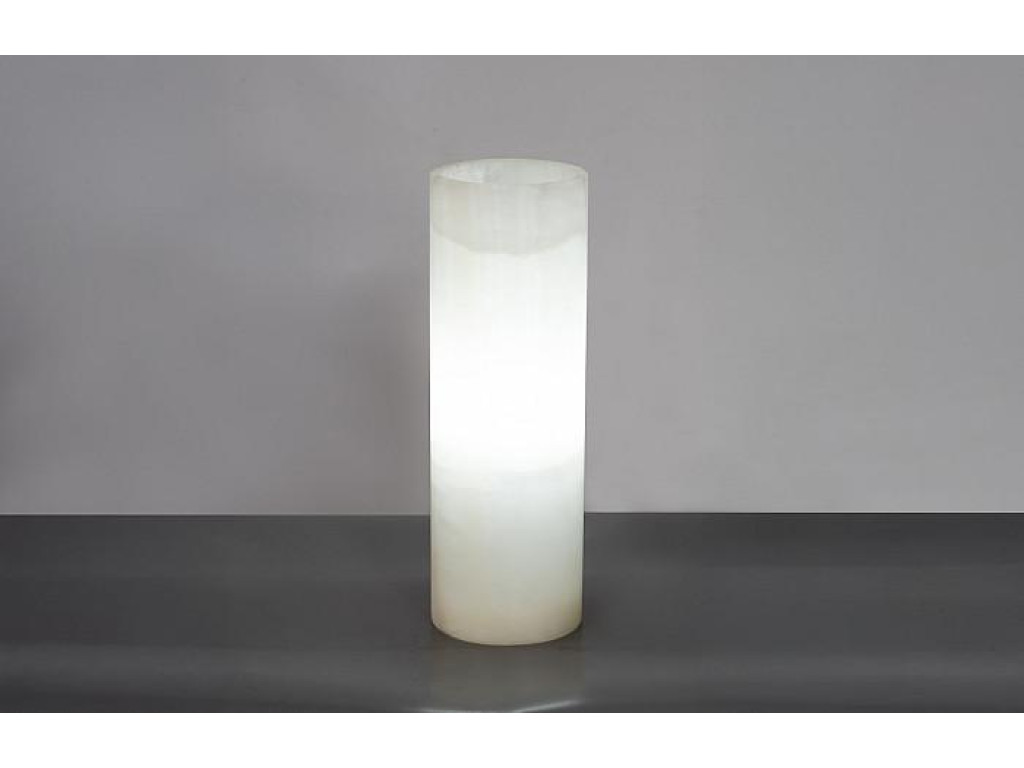 Onyx Lamp, Cylindrical, White