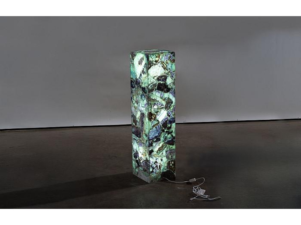 Onyx Lamp Pedestal, Square, Fluorite