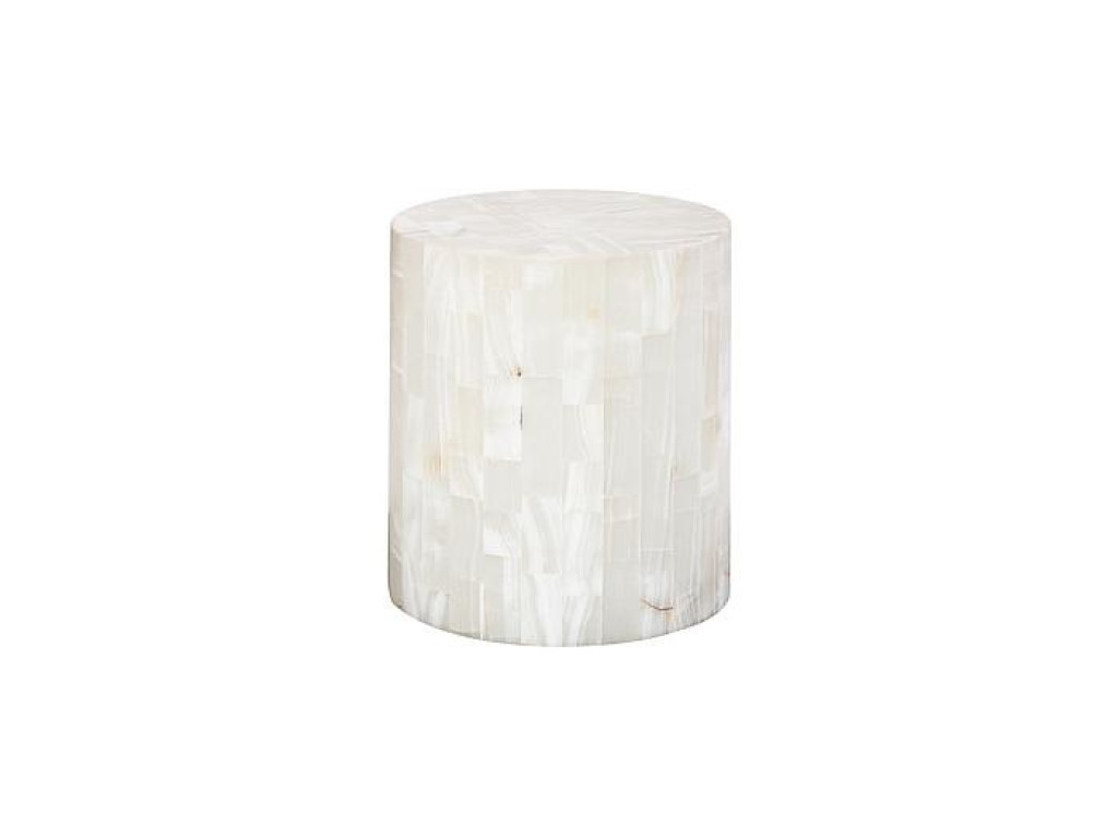 Onyx  Round Side Table, White