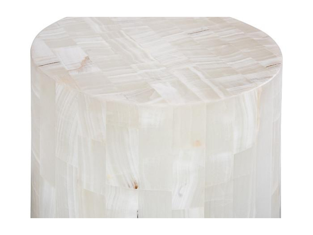 Onyx  Round Side Table, White