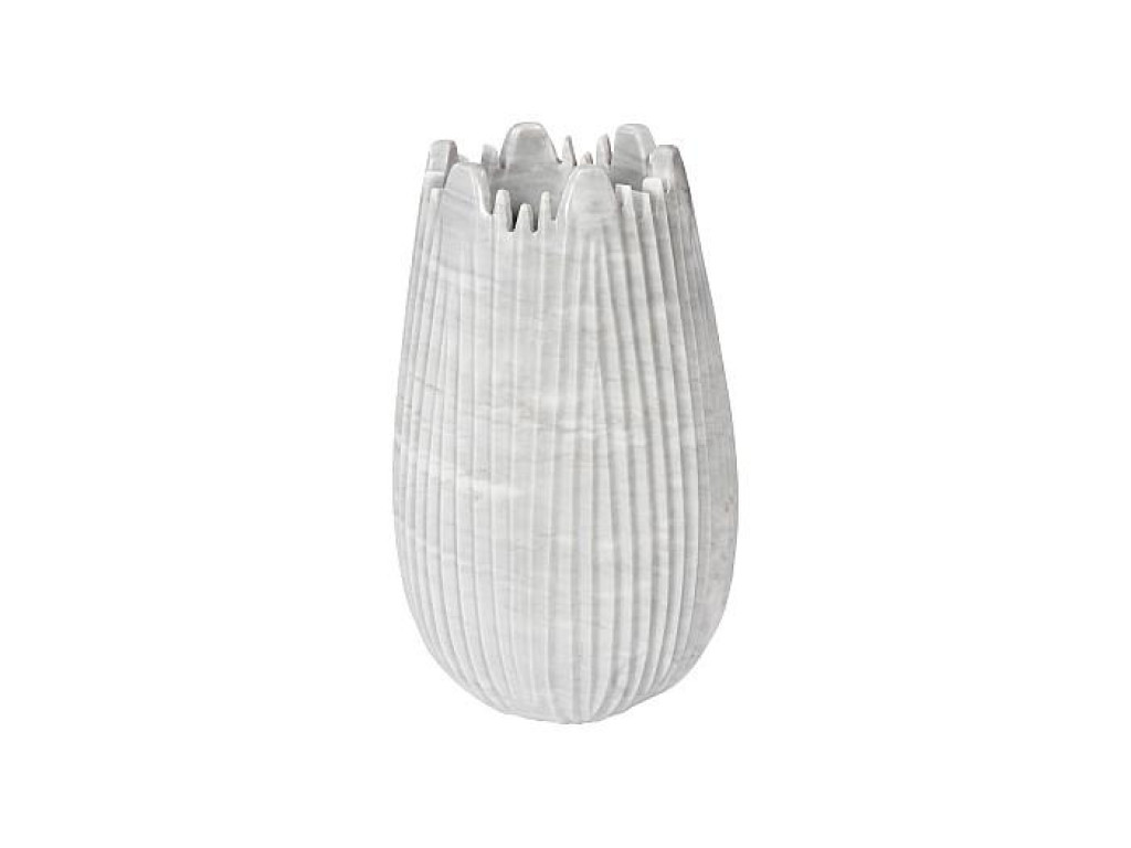 Marble Cocoon Vase, White, Large