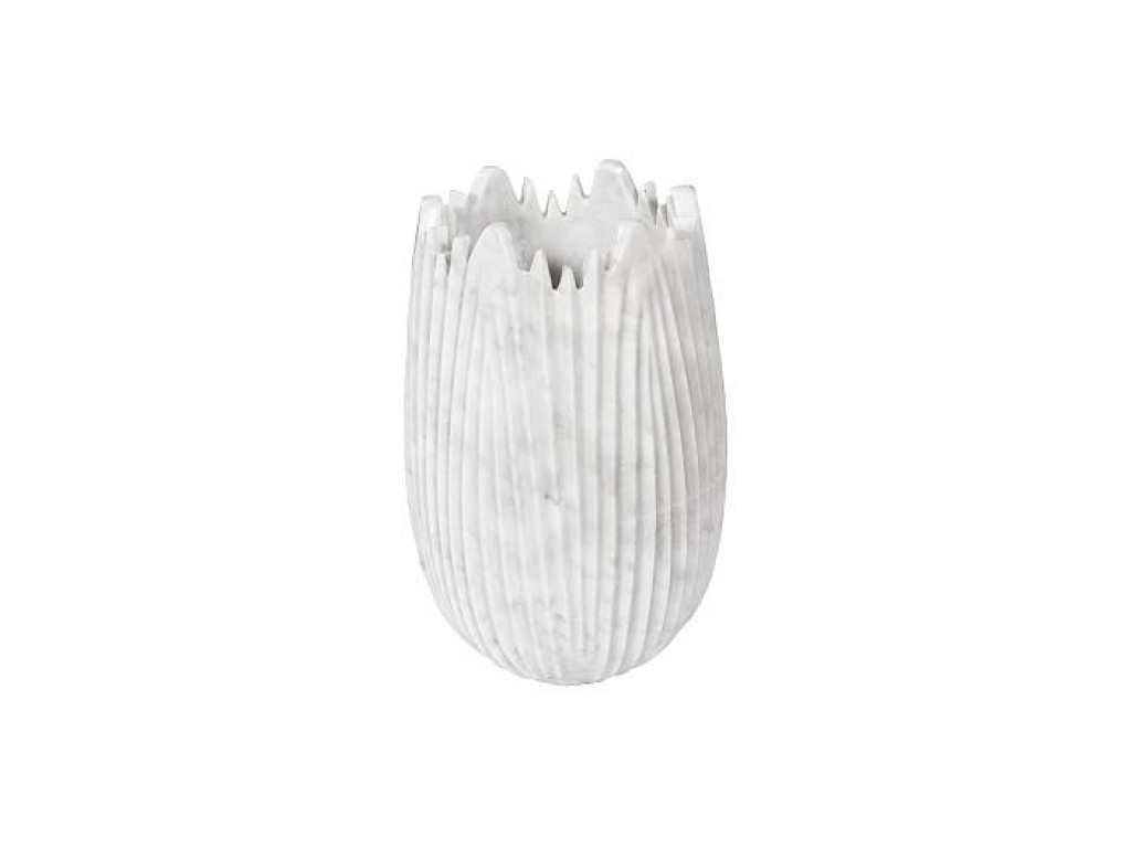 Marble Cocoon Vase, White, Small