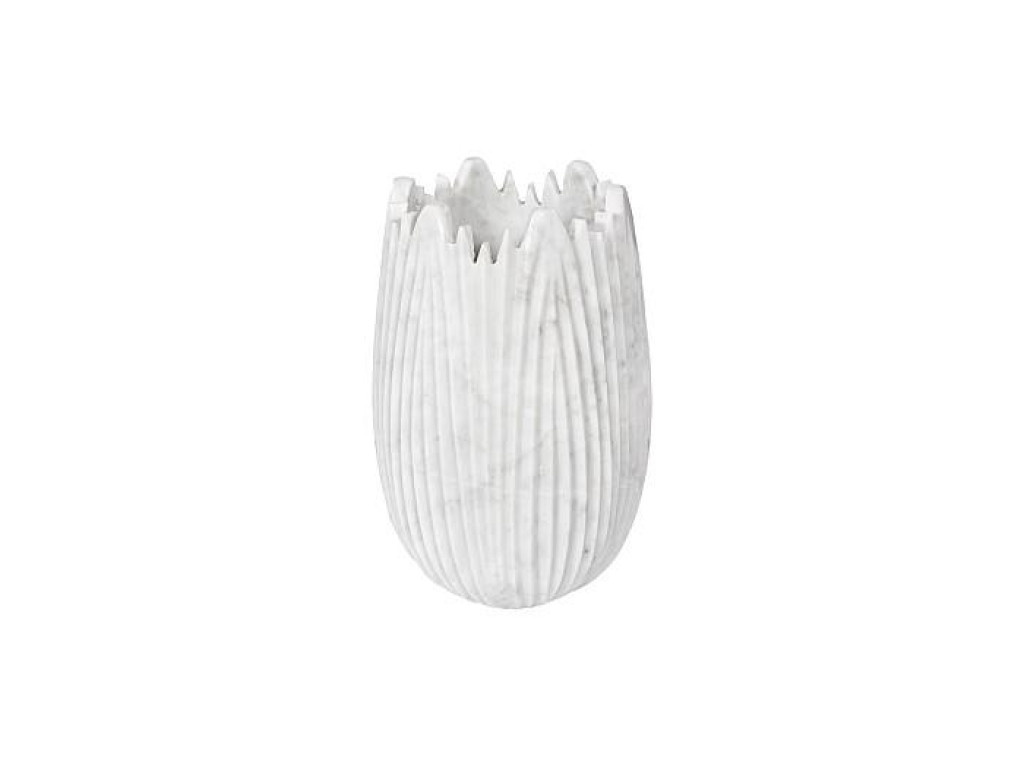 Marble Cocoon Vase, White, Small