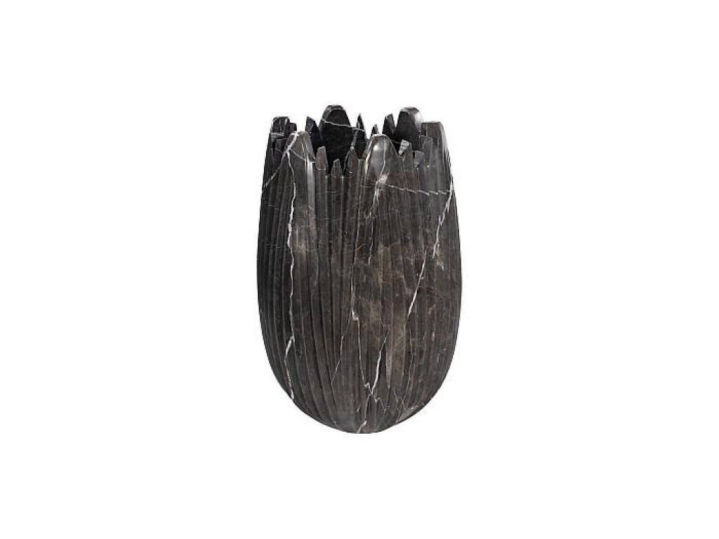 Marble Cocoon Vase, Black, Small