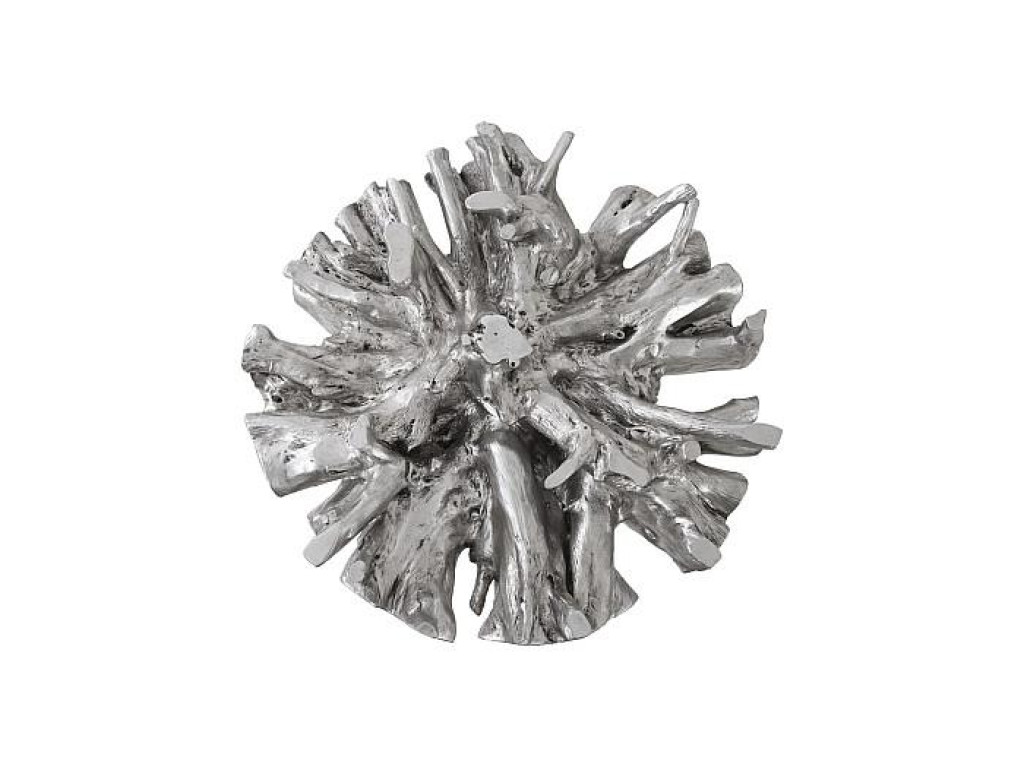 Cast Root Small Silver Dining Table Base, With Glass