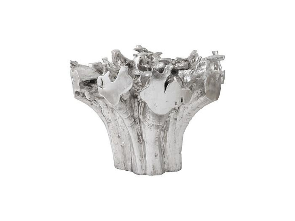 Cast Root Small Silver Dining Table Base, With Glass