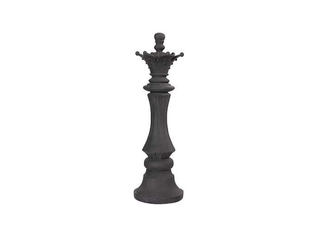 Queen Chess Sculpture, Cast Stone Black