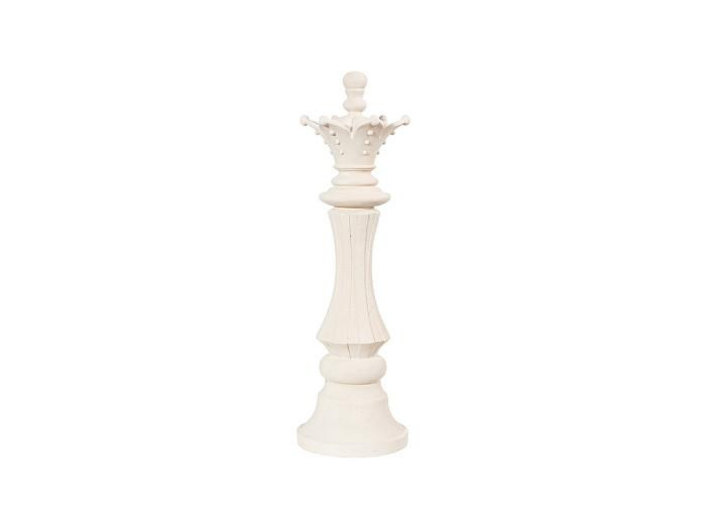 Queen Chess Sculpture, Cast Stone White
