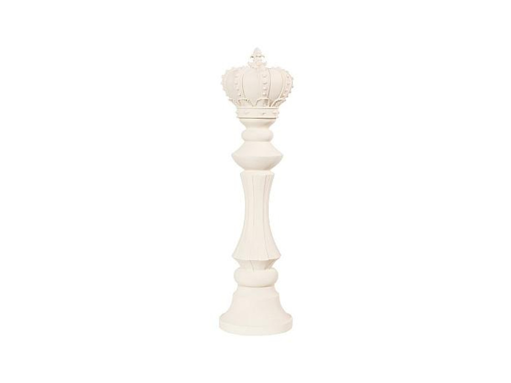 King Chess Sculpture, Cast Stone White