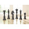 King Chess Sculpture, Cast Stone Black, Small thumbnail 1