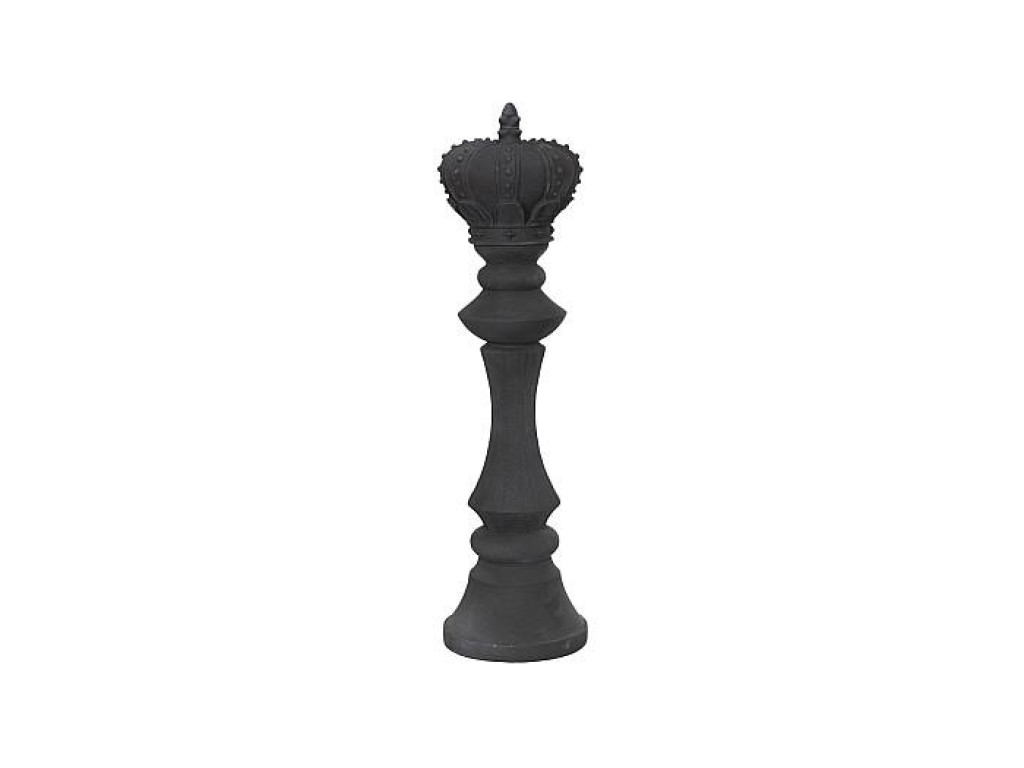 King Chess Sculpture, Cast Stone Black, Small