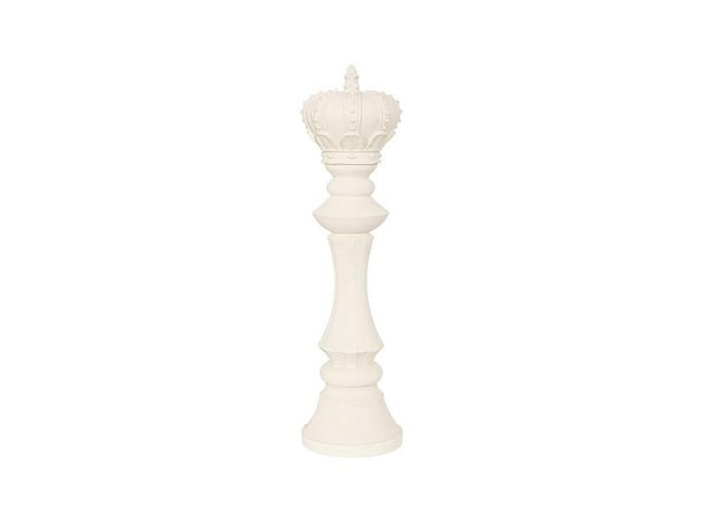King Chess Sculpture, Cast Stone White, Small