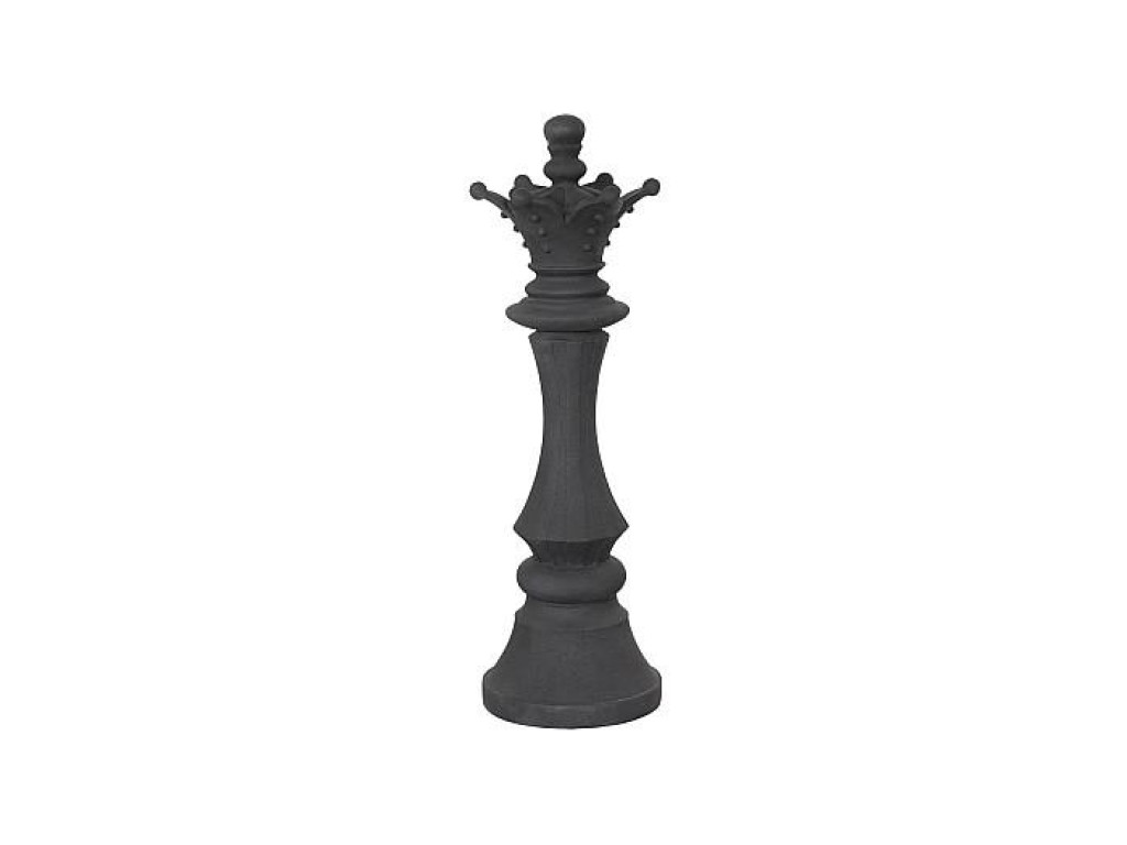 Queen Chess Sculpture, Cast Stone Black, Small