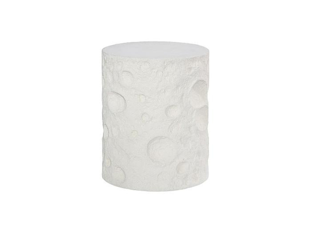 Crater Side Table, White Stone
