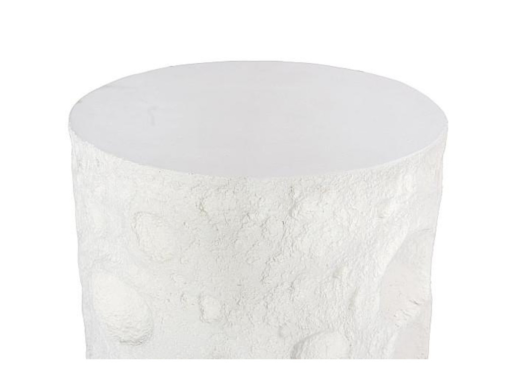 Crater Side Table, White Stone