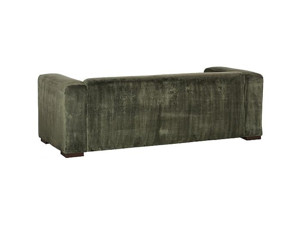 Imperial Sofa, Lush Green Quilting, Dark Brown Metal Frame