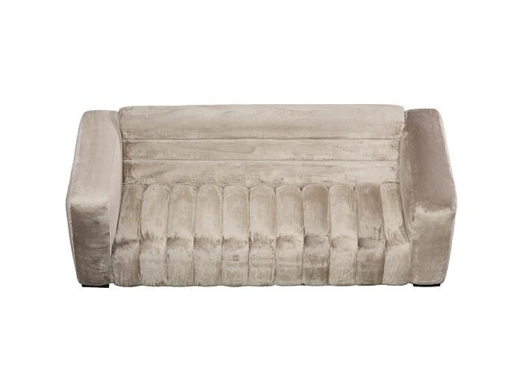 Imperial Sofa, Lush Taupe Quilting, Dark Brown Metal Frame