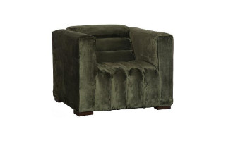 Imperial Lounge Chair, Lush Green Quilting, Dark Brown Metal Frame
