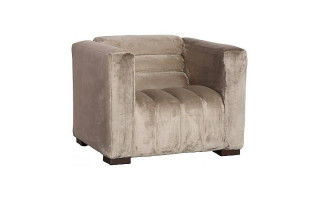 Imperial Lounge Chair, Lush Taupe Quilting, Dark Brown Metal Frame