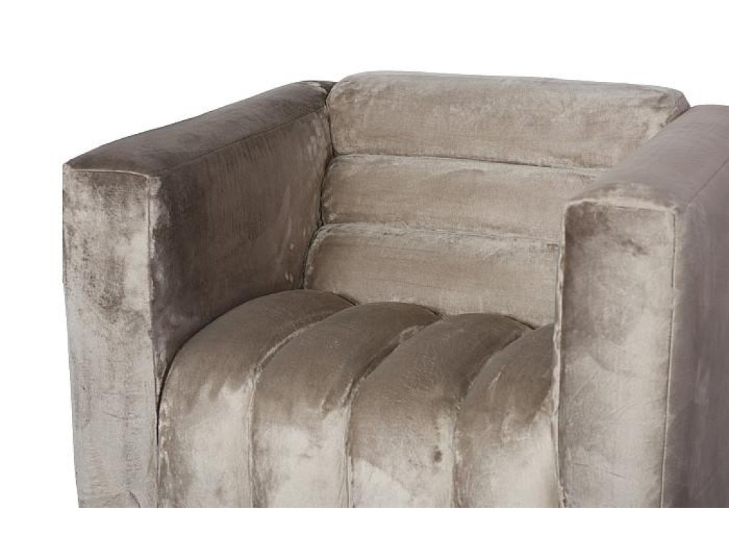 Imperial Lounge Chair, Lush Taupe Quilting, Dark Brown Metal Frame