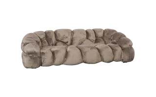 Conrad Sofa, Lush Beige, Dark Brown Metal Frame