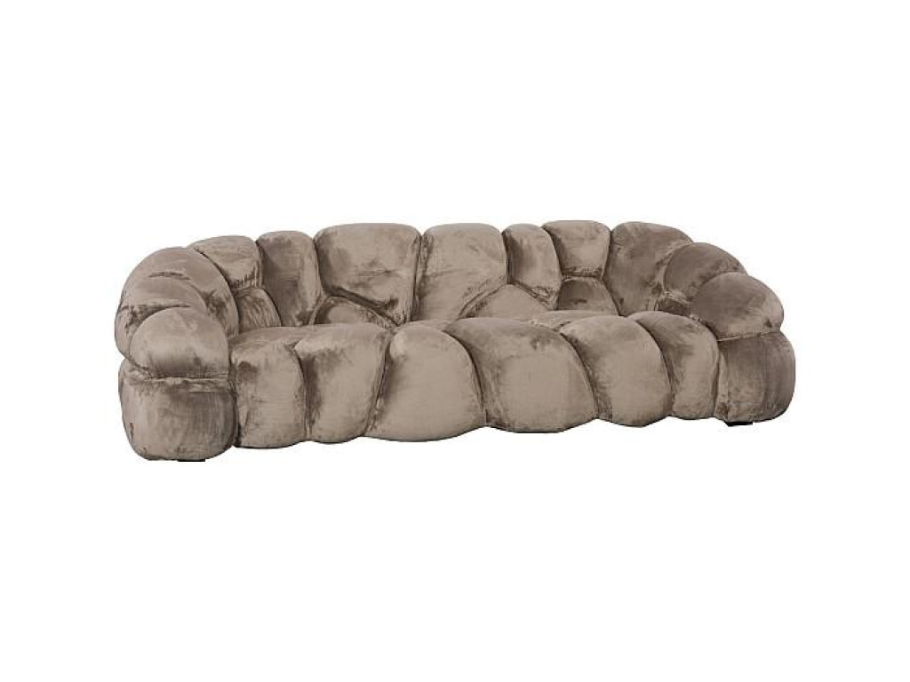 Conrad Sofa, Lush Beige, Dark Brown Metal Frame