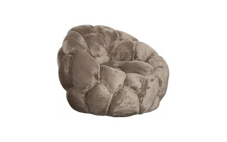 Conrad Lounge Chair, Lush Beige, Matte Black Metal Swivel Base