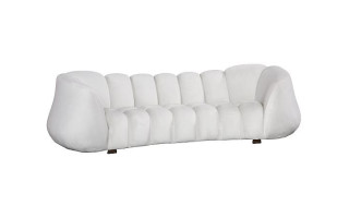 Arizona Sofa, Velvet Cool Cream, Dark Brown Metal Frame