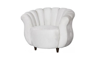 Arizona Lounge Chair, Velvet Cool Cream, Dark Brown Metal Frame