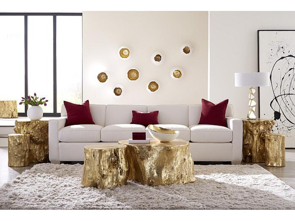 Log Stool, Gold Leaf, SM
