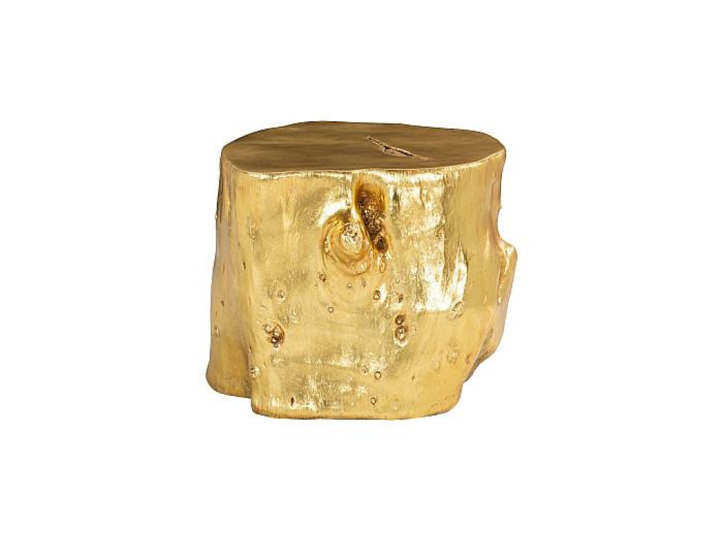 Log Stool, Gold Leaf, LG