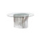 Log Dining Table, 60" Glass Top, Silver Leaf thumbnail 1