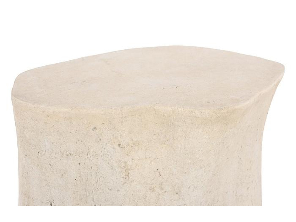 Log Dining Table, 60" Glass Top, Roman Stone