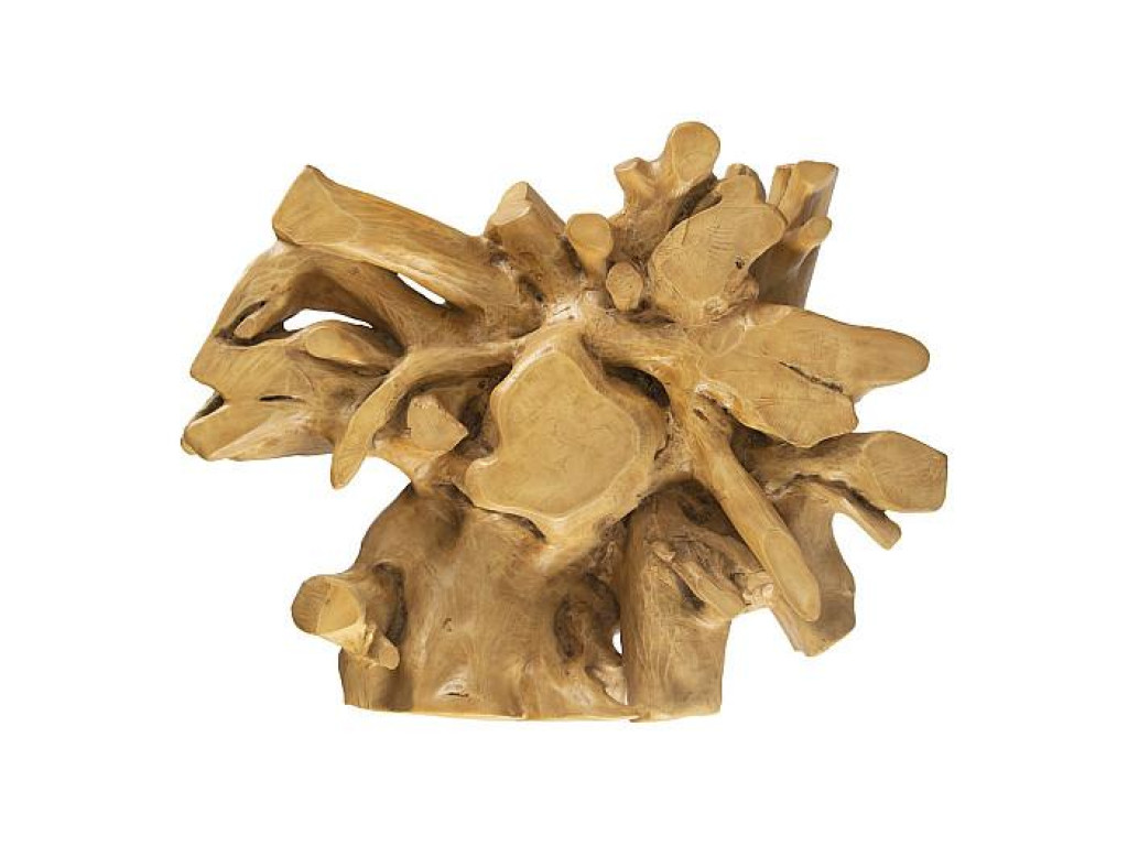 Root Dining Table Base, 60 Round Glass Top, Faux Bois