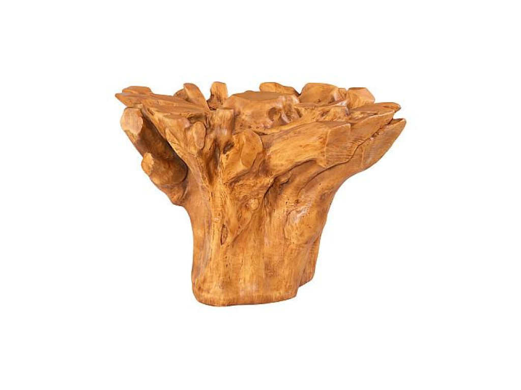 Root Dining Table Base, 60 Round Glass Top, Faux Bois