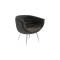 Nouveau Club Chair, Black, Stainless Steel Legs thumbnail 2