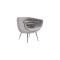Nouveau Club Chair, Gray Crushed Velvet Fabric, Stainless Steel Legs thumbnail 1