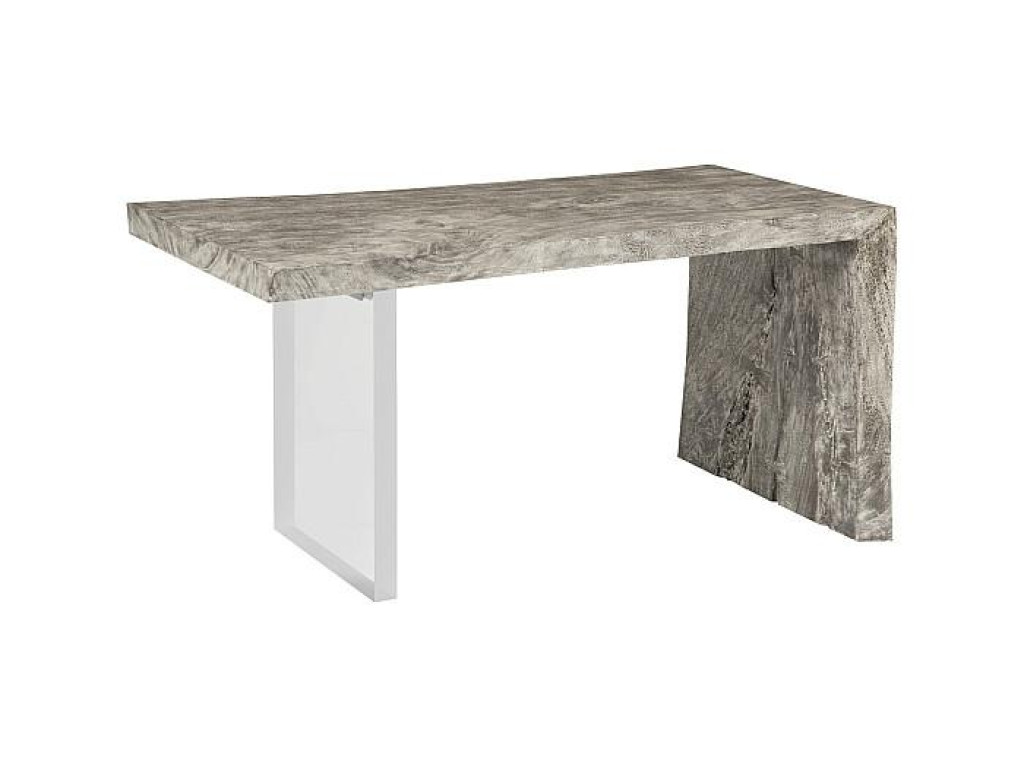 Waterfall Desk, Gray Stone, Acrylic Leg
