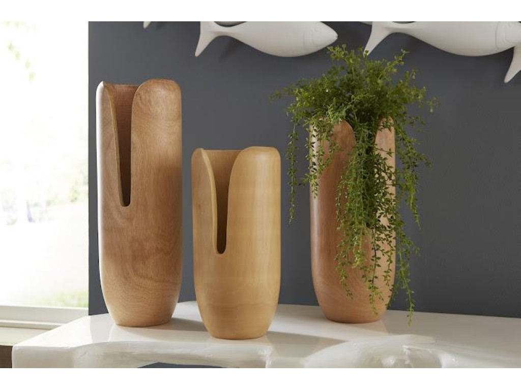 Interval Wood Vase, Natural, Medium