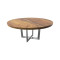 Chuleta Round Dining Table on Stainless Steel Base, Natural thumbnail 2