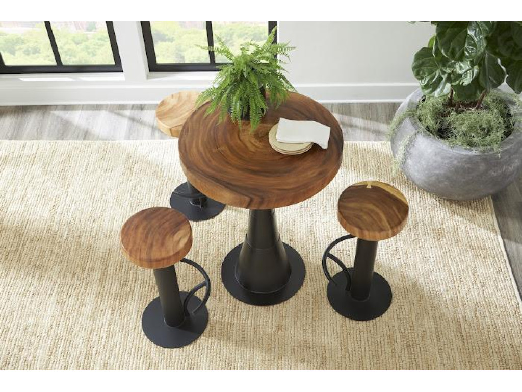 Chuleta Bar Table, Iron Base, Natural