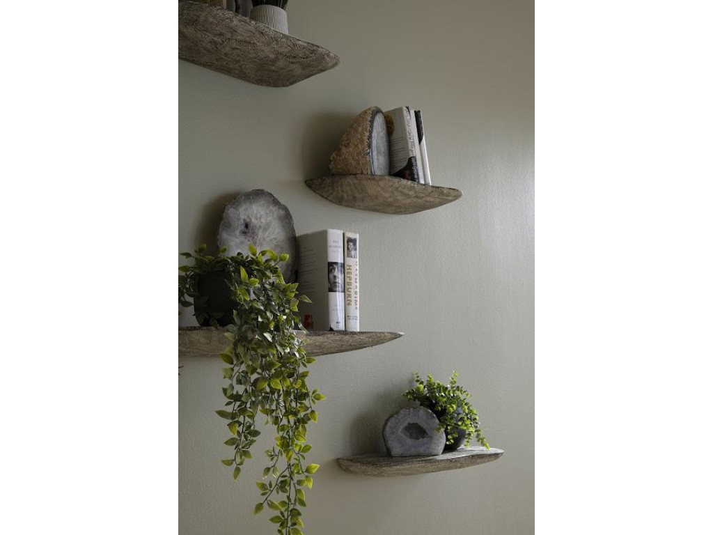 Floating Wall Shelf, Gray Stone, Large
