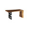 Waterfall Desk, Natural, Satin Black Overlap Leg thumbnail 1
