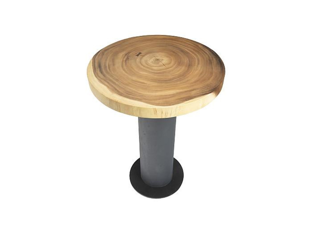 Concrete Bar Table, Chamcha Wood Top