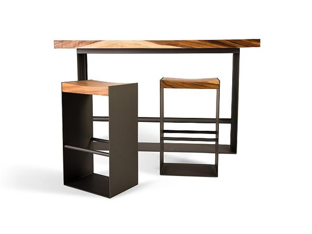 Iron Frame Bar Table, Natural