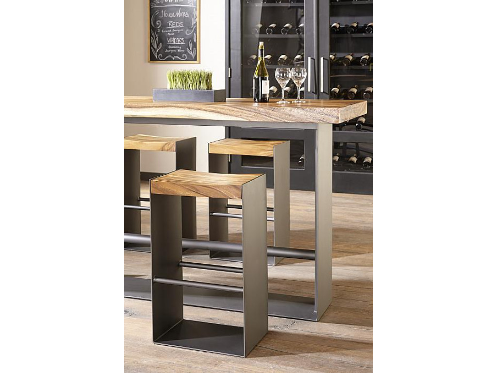Iron Frame Bar Table, Natural
