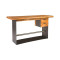 Iron Frame Standing Desk with Drawers, Natural, Bar Height thumbnail 1